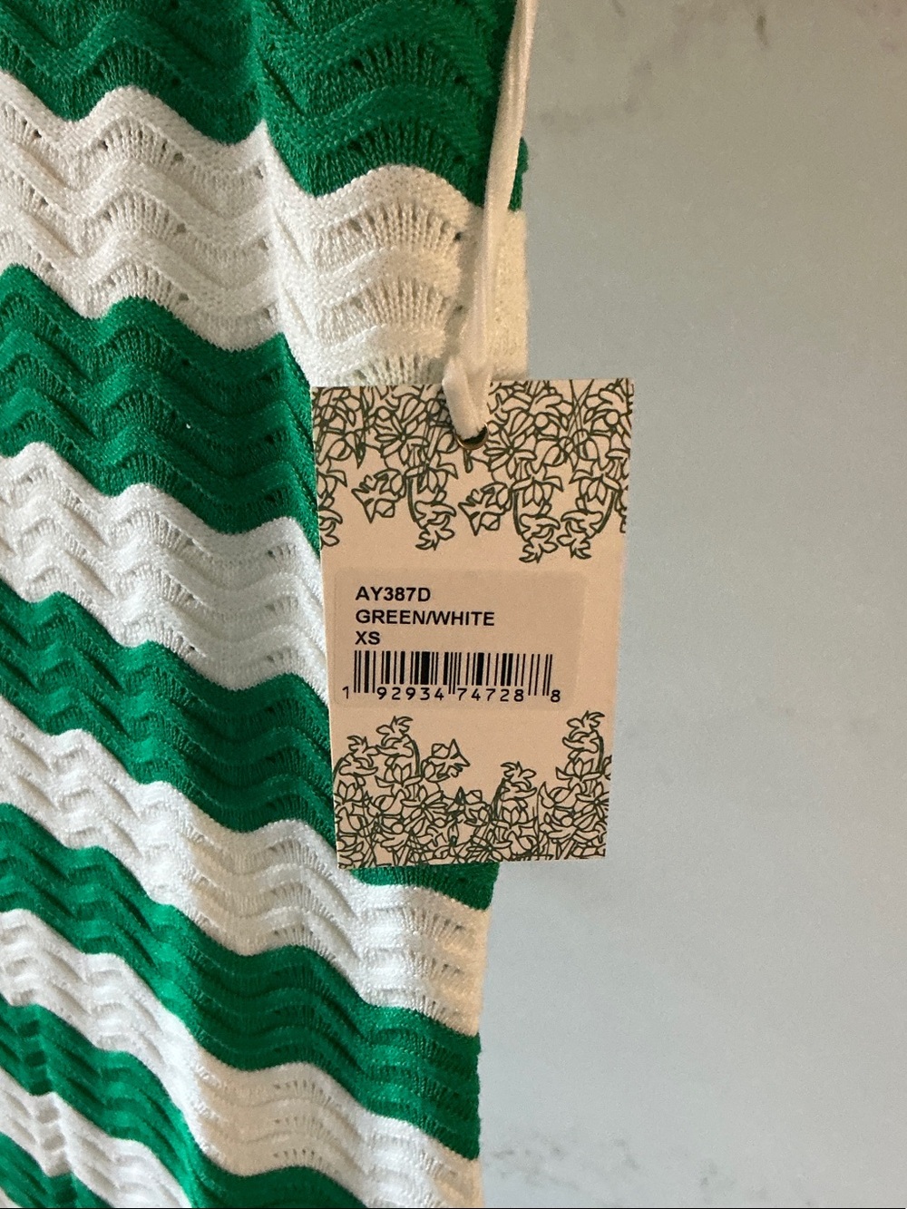 NWT Hyacinth House/ Tuckernuck Sleeveless Green and White Striped Maxi Dress - Picture 2 of 2